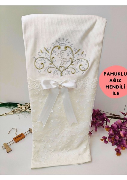 Kız Bebek Battaniyesi %100 Pamuklu Şık Dantelli Nakışlı Doğal Organik Uyku Örtüsü Yenidoğan fırsatları