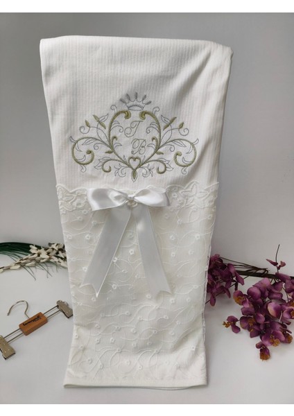 Kız Bebek Battaniyesi %100 Pamuklu Şık Dantelli Nakışlı Doğal Organik Uyku Örtüsü Yenidoğan