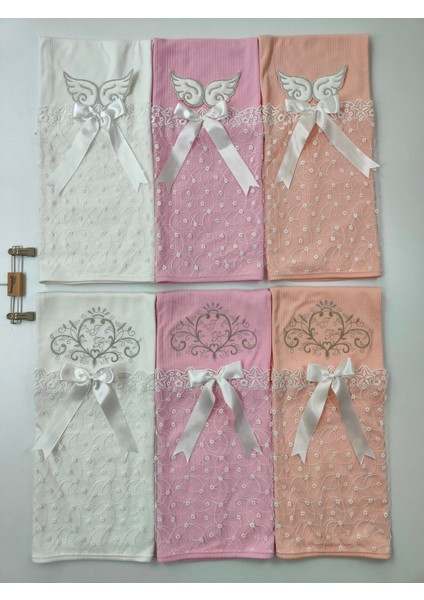 Kız Bebek Battaniyesi %100 Pamuklu Şık Dantelli Nakışlı Doğal Organik Uyku Örtüsü Yenidoğan