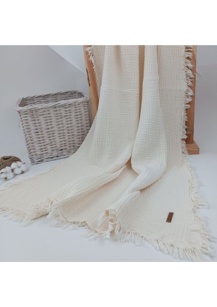 %100 Pamuklu 4 Kat Müslin Bebek Battaniyesi 90X120 cm - Mevsimlik Bebek Örtüsü - Oscar fiyatları