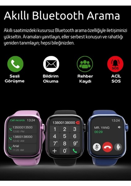 Watch 9 HW Mini 2 Uzay Gri – 41MM Akıllı Saat, Sesli Görüşmeli, Android-iPhone & Huawei Uyumlu 8-10