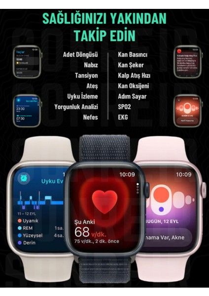 Watch 9 HW Mini 2 Uzay Gri – 41MM Akıllı Saat, Sesli Görüşmeli, Android-iPhone & Huawei Uyumlu 8-10