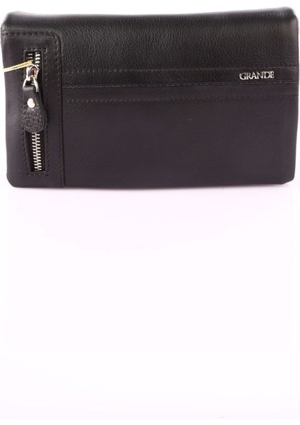 Şık Siyah Erkek Portföy Çanta, Hafif ve Dayanıklı Hakiki Deri Tasarımı