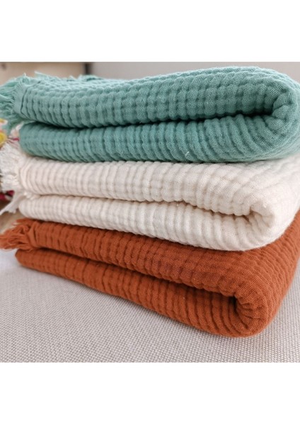 %100 Pamuklu 4 Kat Müslin Bebek Battaniyesi 90X120 cm - Mevsimlik Bebek Örtüsü - Oscar