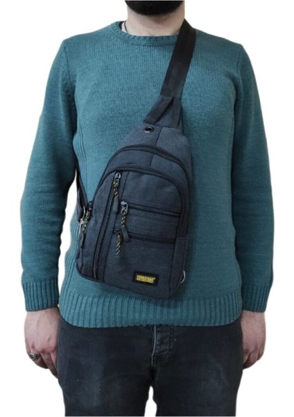 Siyah Hafif Su Geçirmez 8 Gözlü Omuz Çantası, Usb ve Kablo Çıkışlı, Günlük Kullanım