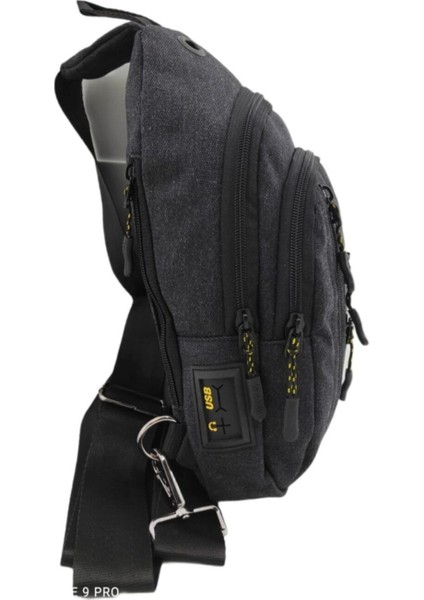 Siyah Hafif Su Geçirmez 8 Gözlü Omuz Çantası, Usb ve Kablo Çıkışlı, Günlük Kullanım fırsatları