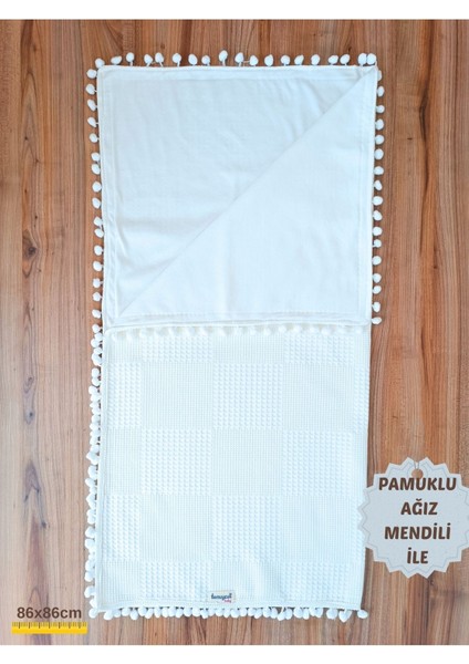 Kız Erkek Bebek Battaniyesi Pike %100 Pamuklu Doğal Organik Uyku Çift Taraflı Örtü 86X86CM