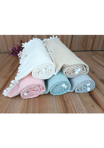 Kız Erkek Bebek Battaniyesi Pike %100 Pamuklu Doğal Organik Uyku Çift Taraflı Örtü 86X86CM