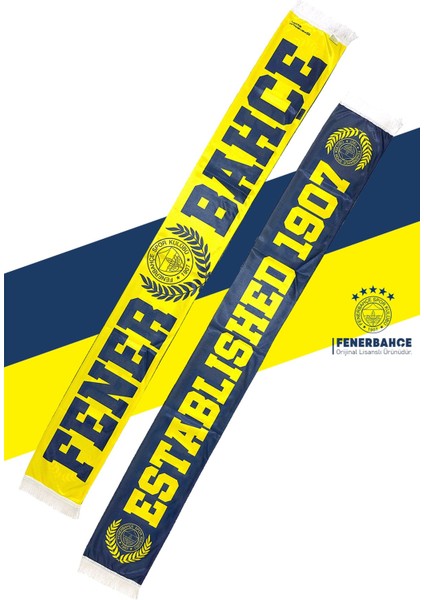 Orijinal Lisanslı Established 1907 Fenerbahçe Saten Şal Atkı