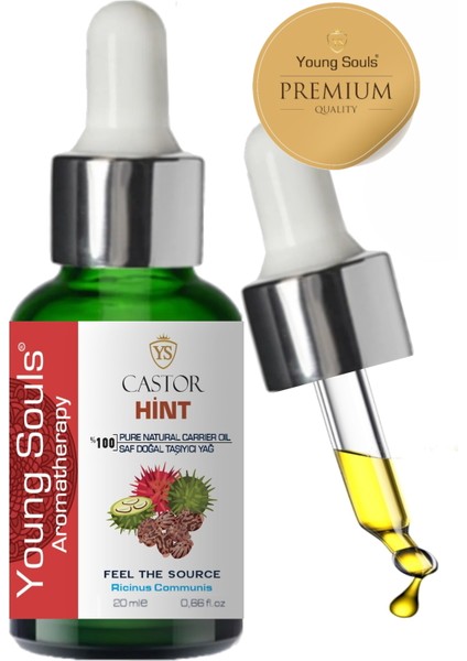 Aromatherapy Castor Carrier Oil Hint Bitkisel Taşıyıcı Yağ 20 ml
