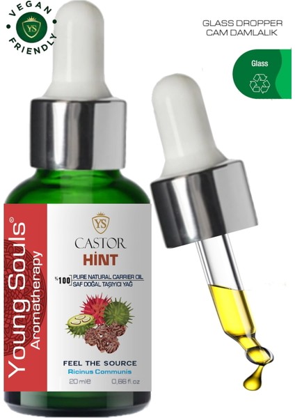Aromatherapy Castor Carrier Oil Hint Bitkisel Taşıyıcı Yağ 20 ml