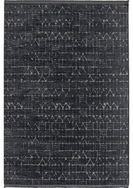 Astana 8206 Antrasit Koridor Halısı Kesme Yolluk Mutfak Halısı Modern Salon halısı