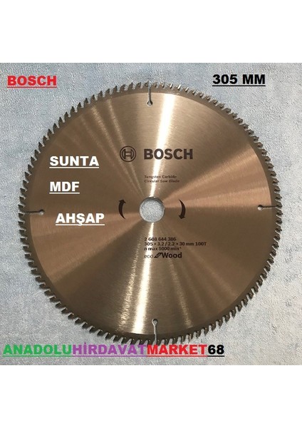 305MM Elmas Testere Ahşap Kesici Sunta Mdf Plastik Keser