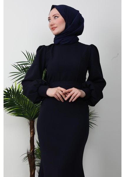 Lavin Krep Elbise Koyu Lacivert indirimleri