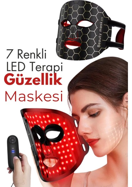 Pro Kumandalı 7 Renk LED Yüz Maskesi Esnek Silikon Yüz Şekline Göre Şekillenen Yüz Maskesi