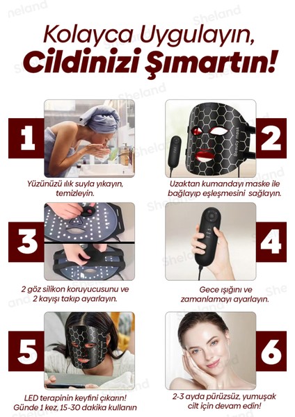 Pro Kumandalı 7 Renk LED Yüz Maskesi Esnek Silikon Yüz Şekline Göre Şekillenen Yüz Maskesi fiyatları