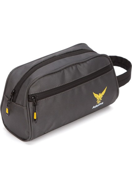 Gri Kumaş El Çantası, Su Geçirmez, Fermuarlı, Seyahat ve Kozmetik İçin Şık Tasarım fiyatları