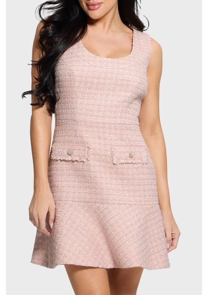 Daphnee Fitted Fit Fırfırlı Mini Tuvid Elbise W5RK10WGW82 Bayan Elbise W5RK10 WGW82 F6DZ