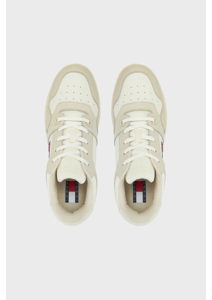 Logolu Deri Karışımlı Sneaker Ayakkabı Erkek Ayakkabı EM0EM01395 Ybı fırsatları