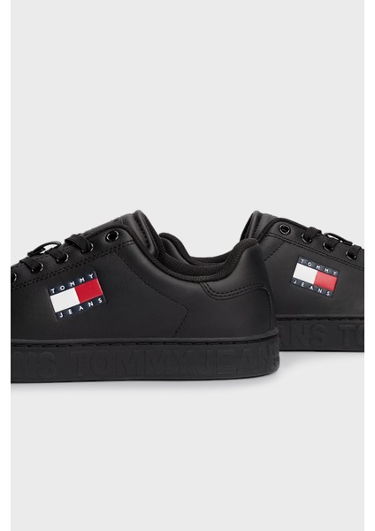 Tommy Jeans Logolu Deri Karışımlı Kalın Tabanlı Sneaker Ayakkabı Bayan Ayakkabı EN0EN02703 Bds