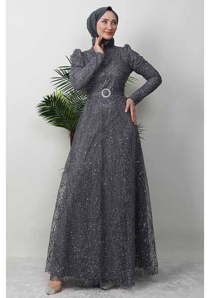 Nilda Simli Abiye Bordo