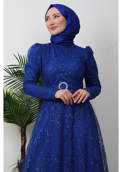 Nilda Simli Abiye Bordo