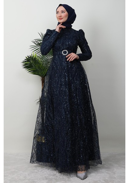 Nilda Simli Abiye Bordo