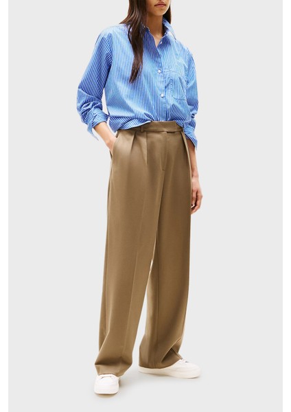 Logolu Deri Sneaker Ayakkabı Bayan Ayakkabı FW0FW08322 Ybh fiyatları