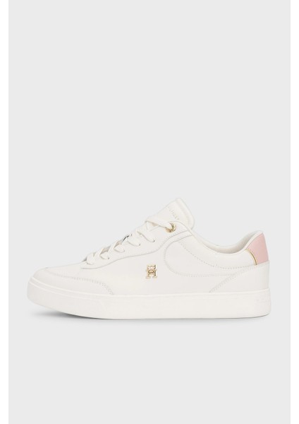 Logolu Deri Sneaker Ayakkabı Bayan Ayakkabı FW0FW08322 Ybh modelleri