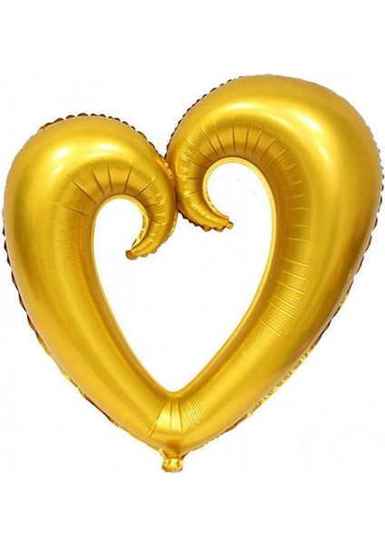 Altın Kalp Folyo Balon Içi Boş