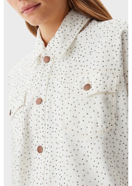 Western Pamuk Regular Fit Taşlı Kot Ceket W5GN90D5N91 Bayan Kot Ceket W5GN90 D5N91 Gwbl fırsatları