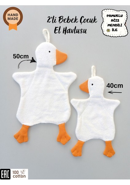 Sevimli Ördek Bebek & Çoçuk Havlu Banyo El Yüz Havlusu - Temizlik Kuruluma Bezi / Uyku Arkadaşı
