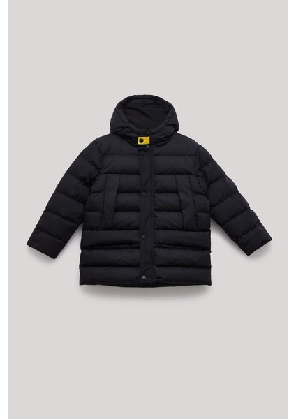 Bg Store Erkek Çocuk Siyah Kapüşonlu Mont Kalın Dokuma Günlük Kullanım İçin indirimleri