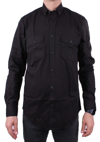 DMG23-118783 Beyaz Poplin Günlük Normal Kalıp Uzun Kol Erkek Gömlek fiyatları