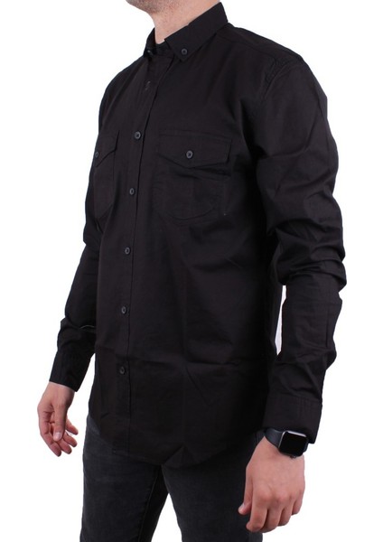 DMG23-118783 Beyaz Poplin Günlük Normal Kalıp Uzun Kol Erkek Gömlek modelleri