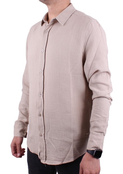 DMG23-128281 Taş Günlük Normal Kalıp Uzun Kol Erkek Gömlek modelleri