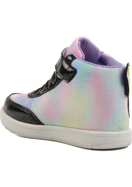 Siyah Cırtlı Bilek Boy Kız Çocuk Sneaker 6503 F