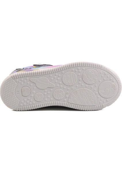 Siyah Cırtlı Bilek Boy Kız Çocuk Sneaker 6503 F