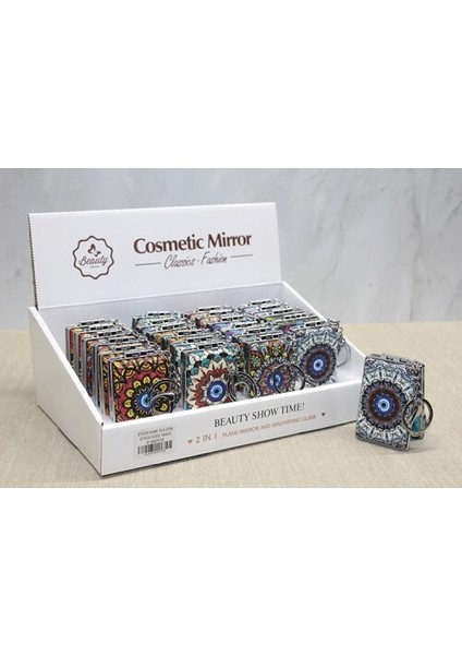 Taşlı El Aynası Anahtarlık Model 1