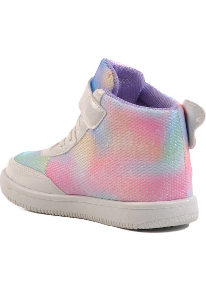 Beyaz Cırtlı Bilek Boy Kız Çocuk Sneaker 6503 F