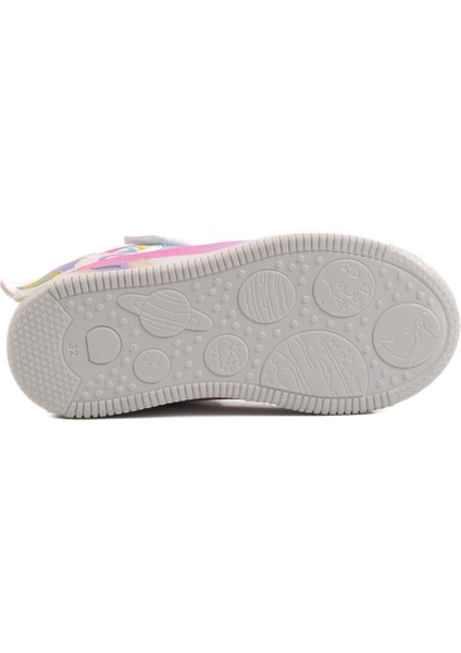 Beyaz Cırtlı Bilek Boy Kız Çocuk Sneaker 6503 F