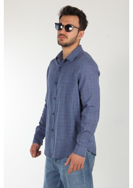 1133 Cepsiz Keten Regular Fit Gömlek
