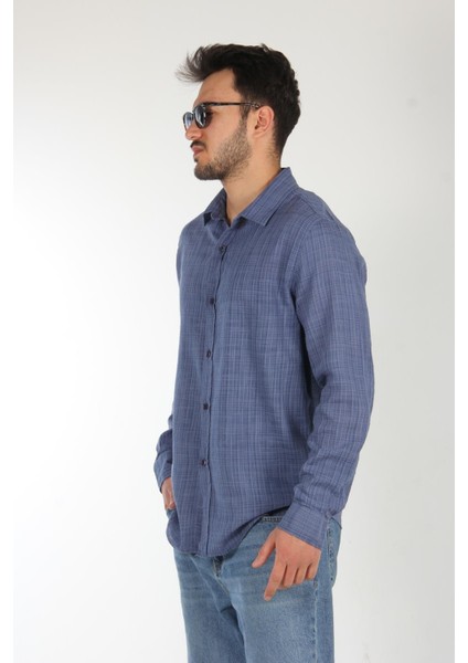 1133 Cepsiz Keten Regular Fit Gömlek