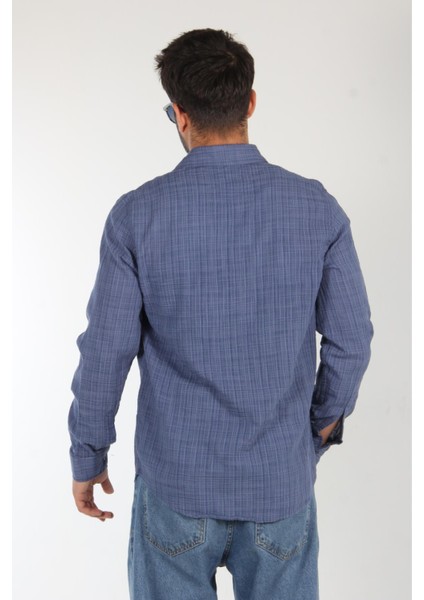 1133 Cepsiz Keten Regular Fit Gömlek