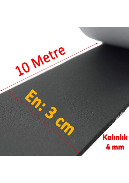 Yapışkanlı (10 METRE) En:30 Mm Kalınlık:4 Mm Araç Oto Ses Isı Yalıtım Izolasyon Bandı Bant Malzemesi
