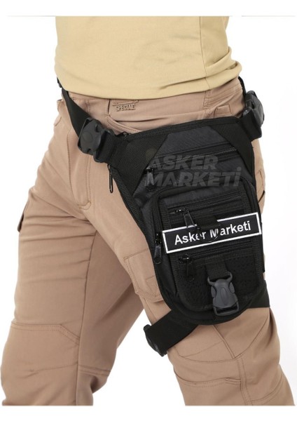 Şık Siyah Boyun ve Bel Askılı Hafif Taşıma Çantası, Pratik ve Rahat Kullanım