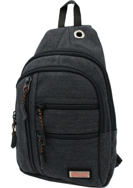 Şık ve hafif siyah çapraz çanta, canvas tasarım, tarzınızı tamamlar