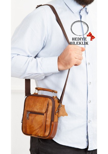 Küçük kahverengi deri çanta, şık ve kullanışlı, 18x15cm, kuzu derisi