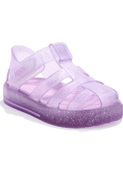 Igor S10265 Star Glitter Lila Ortopedik Günlük Kız Çocuk Sandalet