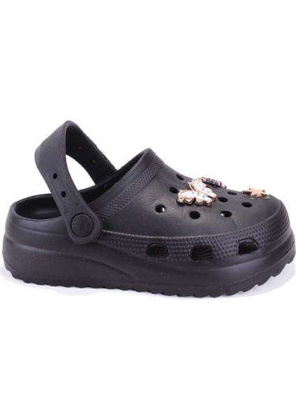 DJA75-205 Siyah Taşlı Ortopedik Günlük Kız Çocuk Cross Spor Terlik fiyatları